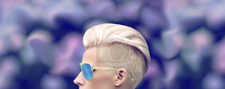 blond girl with a stylish haircut