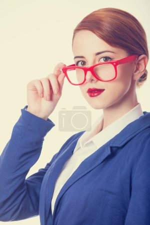 Businesswomen in red glasses