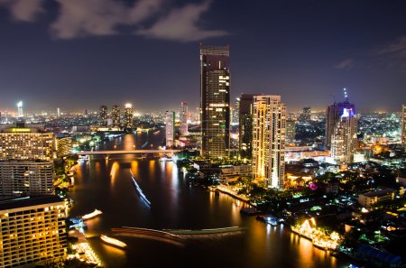 Bangkok City Night, Thailand.