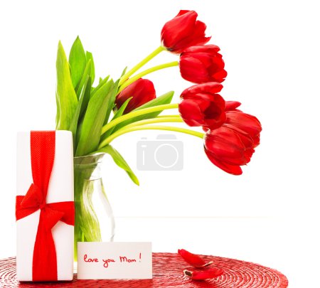 Red tulips for mother