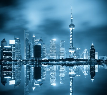 Shanghai skyline at night