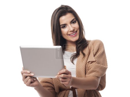 Woman with digital tablet