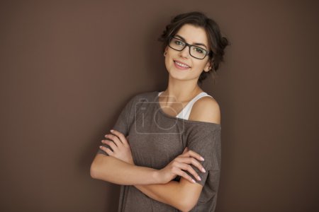 Woman wearing fashion glasses