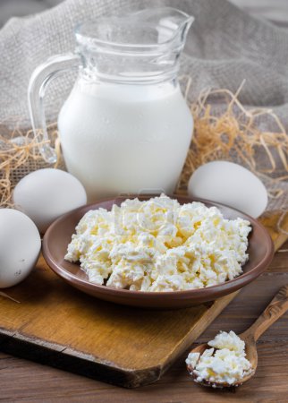 Milk, curd and eggs