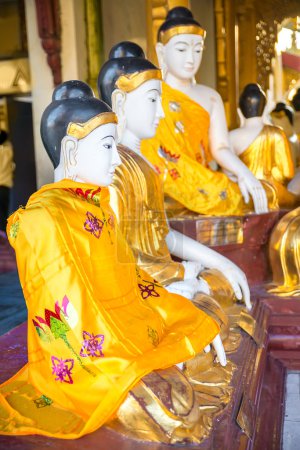 Statues of deities in the Buddhist temple.