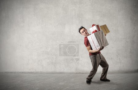 Man carrying presents