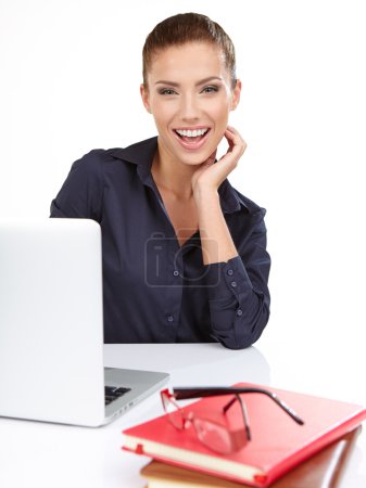 Business woman with a laptop