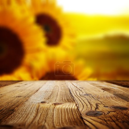 Agriculture background with wooden planks