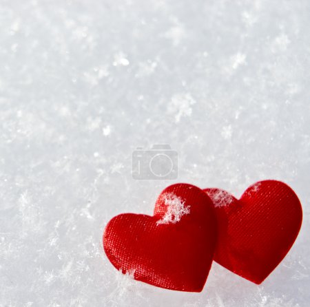 Two hearts in the snow