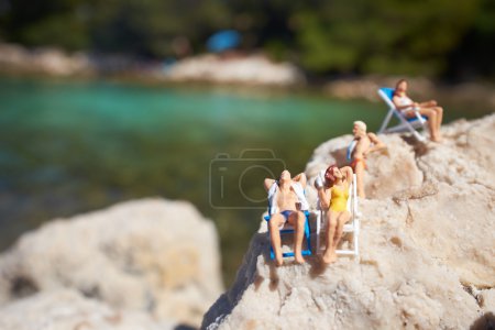 Miniature figurine an a beach