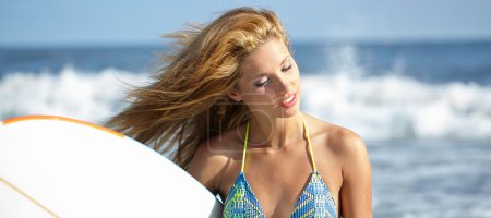 Woman Surfer Girl in Bikini