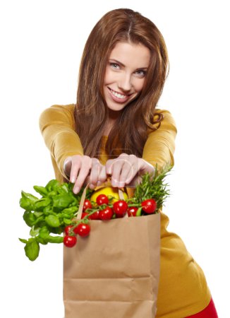 Healthy shopping, Isolated, white background