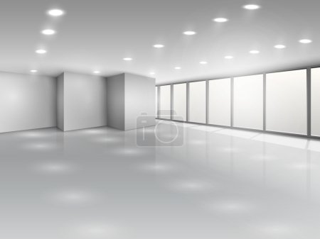 Light conference room or office open space interior