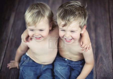 Two cheerful boys