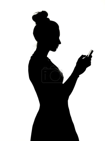 Pretty lady playing the cell phone