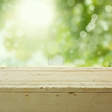Nature background with wooden table