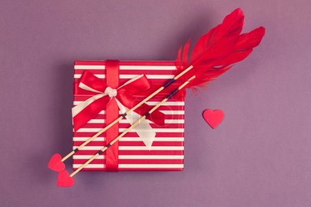 Arrows, heart shape and gift box