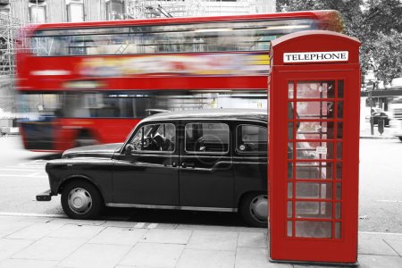 London Phone Booth and Taxi