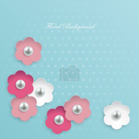 Floral background with paper flowers
