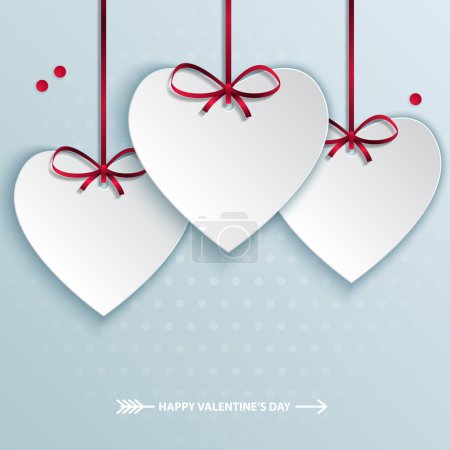 Valentine's day background with paper hearts