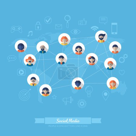 icons for social media and network connection