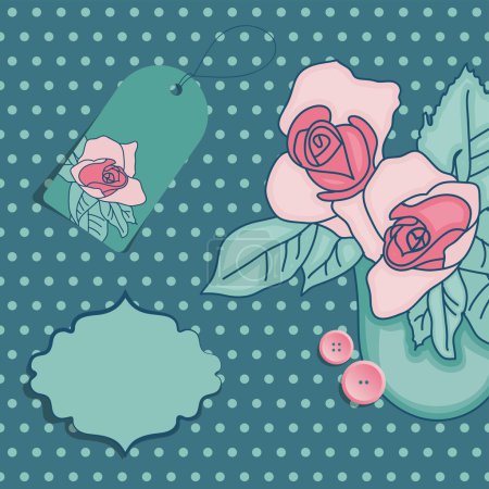 Shabby chic background with roses
