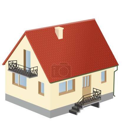 miniature house with red roof vector