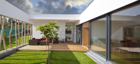 modern home with privat garden