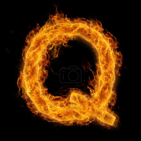 Flaming Letter Q