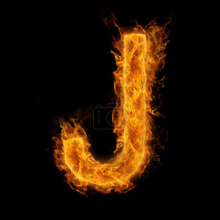Flaming Letter J