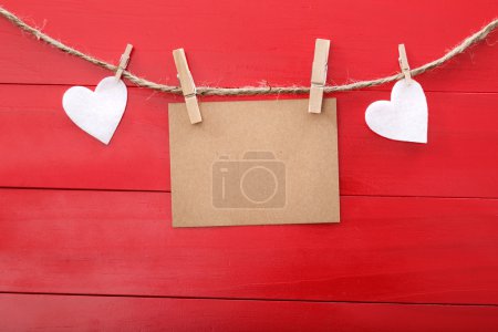 Blank message card and hearts
