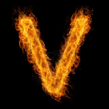 Flaming Letter V