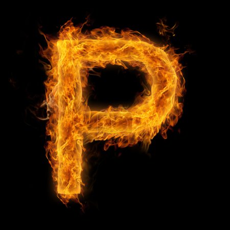 Flaming Letter P