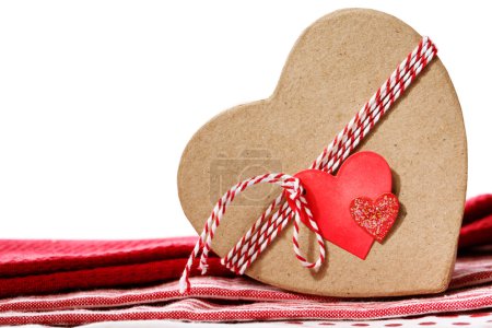 Heart shaped gift box with heart tag