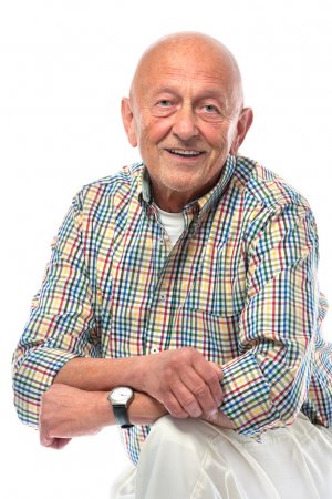 Senior man smiling isolated on white