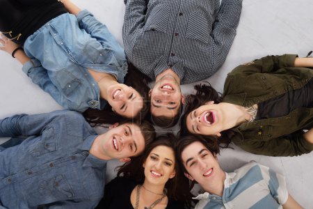 Happy teens group