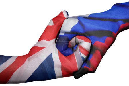 Handshake between United Kingdom and Russia