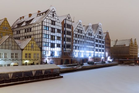 Old town of Gdansk in winter scenery