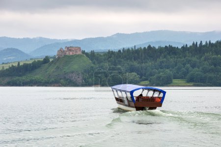 Medieval Czorsztyn castle at the lake