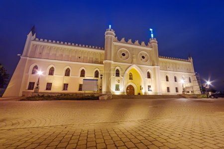Medieval royal castle in Lublin at night