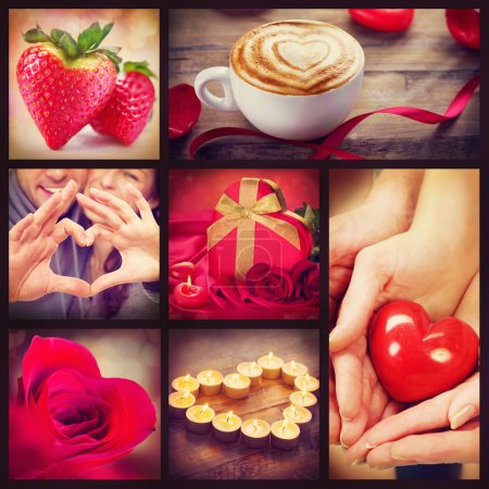 Valentine Collage. Valentines Day Hearts art design