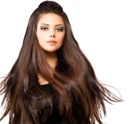 Fashion Model Girl  with Long Hair
