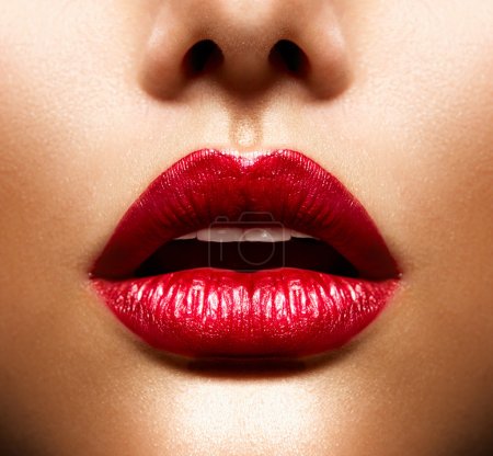 Sexy Lips. Beauty Red Lips Makeup