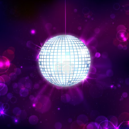 Disco Ball on Musical Background