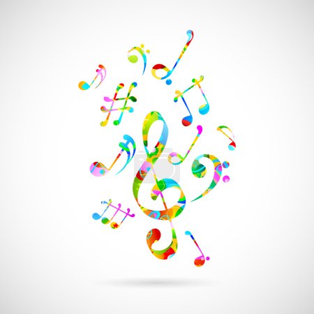 Colorful Musical Note Background