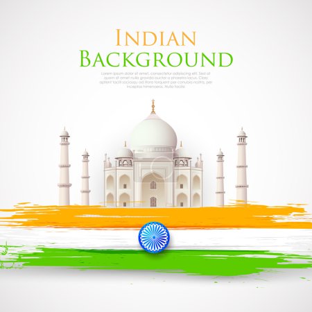 Taj Mahal with Tricolor India Flag