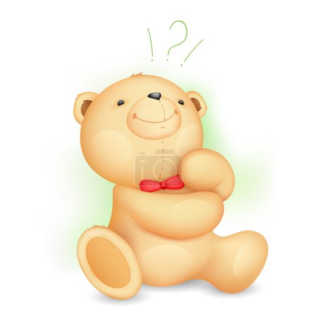Thinking Cute Teddy Bear