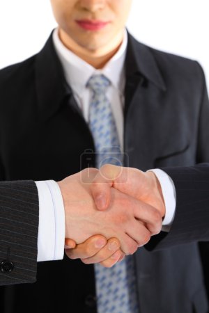 Businessman observes handshake