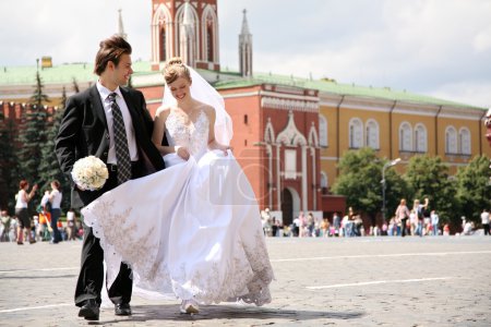 Bride and fiance on Red Square
