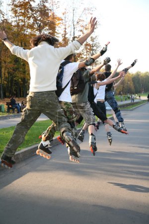 Group of rollers jump